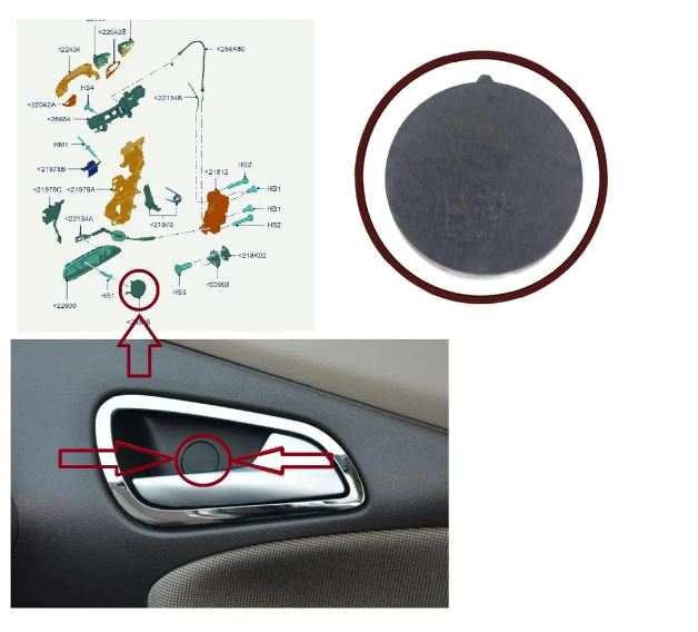 Ford Fiesta 2008-2019 Заглушка ручки двери Ford Fiesta 2008-2012 НОВЫЙ CH-7303  8A61 237W10AB, 1550177