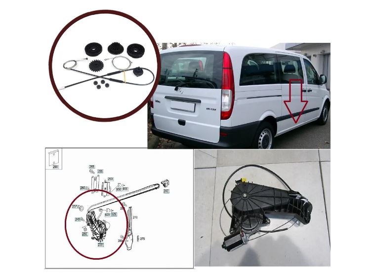 Моторчик привода сдвижной двери  (ремкомплект ) НОВЫЙ YH-7485 MERCEDES BENZ VITO/VIANO-(639) (2003>)  6398200442, А6398200442
