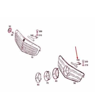 Крепеж решетки радиатора НОВЫЙ SH-8705 Mercedes Benz C W204 2007-2015г A2048850736