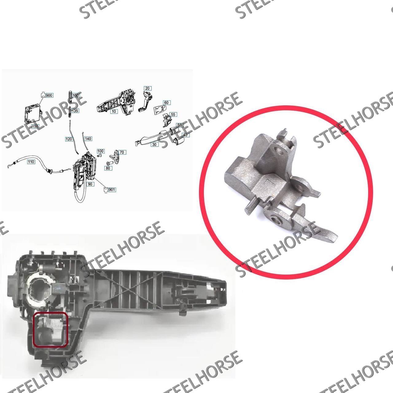 Кронштейн ручки передней левой (скоба) Mercedes Vitio W447 2014- A4477600034; A4477600534  MH-9248