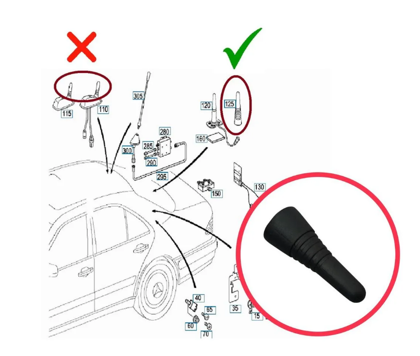 Mercedes Benz W204 Ремкомплект антенны GSM, GPS НОВЫЙ SH-7411 для Mercedes Benz W140 W202 W204 W208 W210 W463 2108270031, 2028270031, A202827003164.