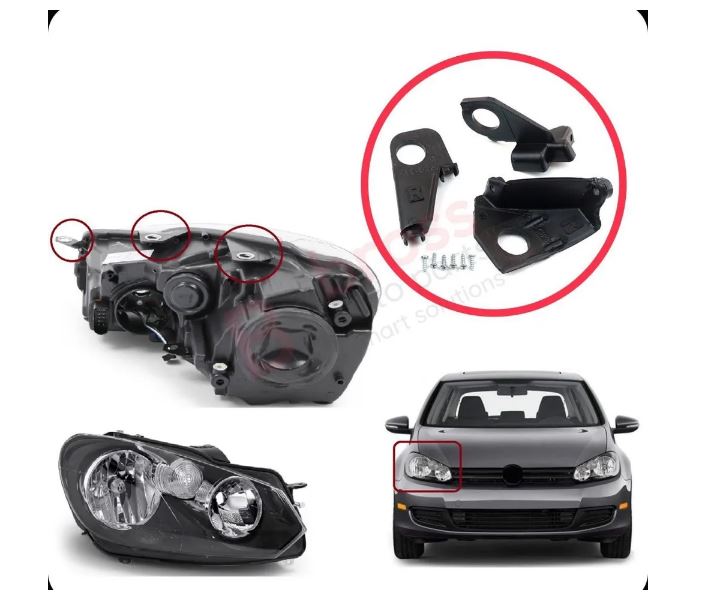 Volkswagen Golf VI 2009-2013 Кронштейн крепления корпуса фары правой Ремкомплект фары для НОВЫЙ KS-7460 для VW Golf MK6 5K 2008-2013 Convertible 517 2011-2016 5K0998226