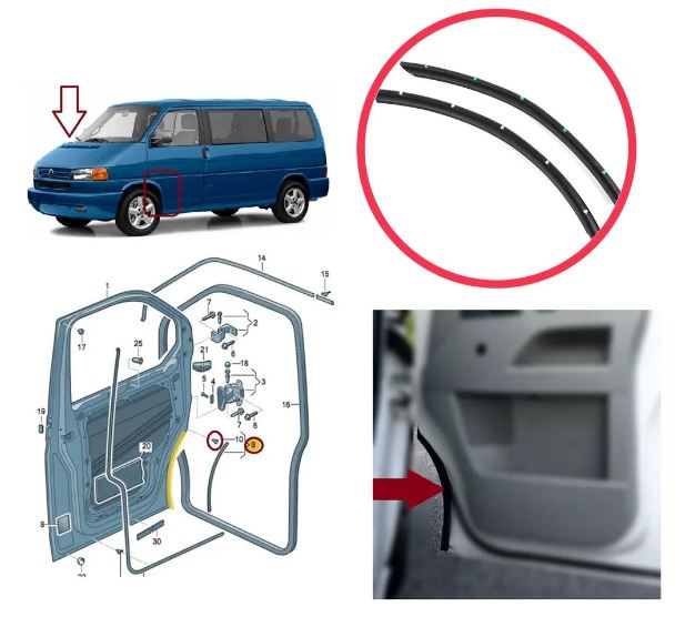 Volkswagen Transporter T5 Уплотнитель арки передней двери (к-кт! правый , левый) НОВЫЙ KS-7696 VW TRANSPORTER T5 (2003>)  7H0837565A  7H0837566A