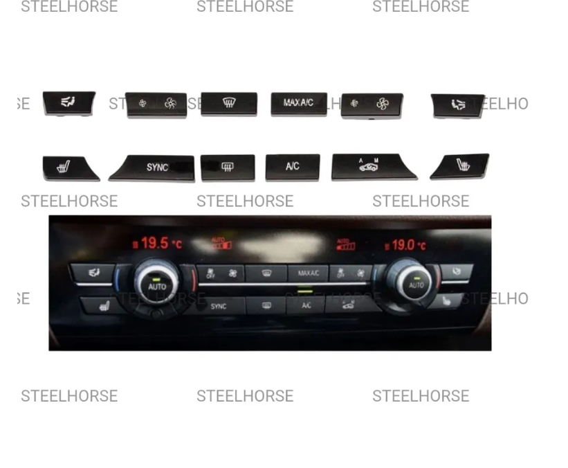 BMW 5-serie F10-F11 2009-2016 Накладки блока кнопок климатической установки BMW F10/F11 2009-2016. новые аналог для 61319328427 BH-8581