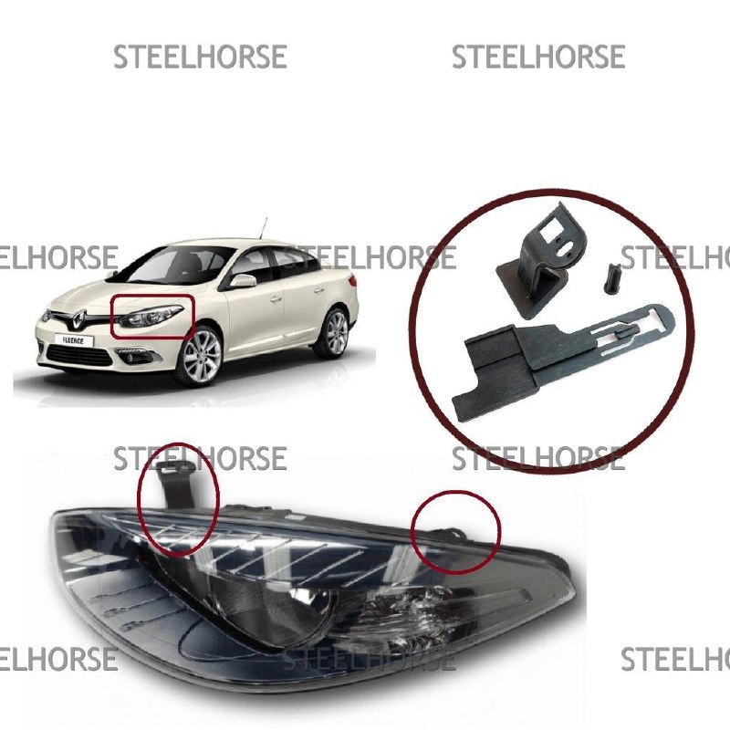 Renault Fluence 2010- Кронштейн фары левой верх (к-кт) Renault Fluence после 2010- 260608656R; 260600738R EH-406015