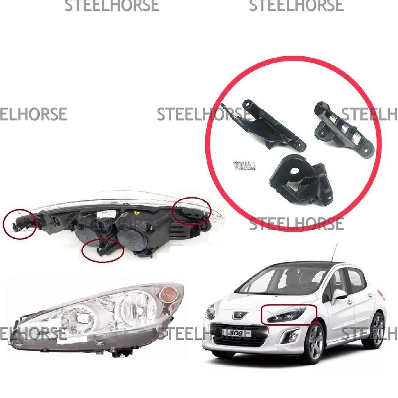 Peugeot 308 Кронштейн фары левой (к-кт) Peugeot 308 2007-2015 6212E3 EH-406053