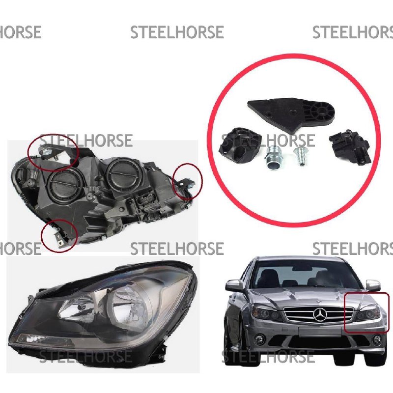 Кронштейн фары левой (к-кт) Mercedes W204 2007-2015 A2048201140; A2048208361; A2049065503 EH-406050