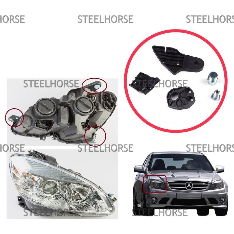 Кронштейн фары правой (к-кт) Mercedes W204 2007-2015 A2048201214; A2049065103; A2048205603 EH-406051