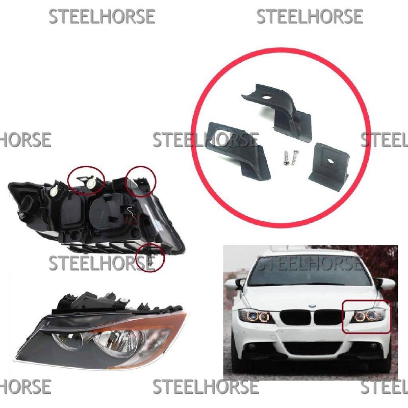 BMW 3-serie E90-E91 2005-2012 Кронштейн фары левой (к-кт) BMW E90 2005-2012 63117161671; 63116942721; 63117161667; 63117240261 EH-406029