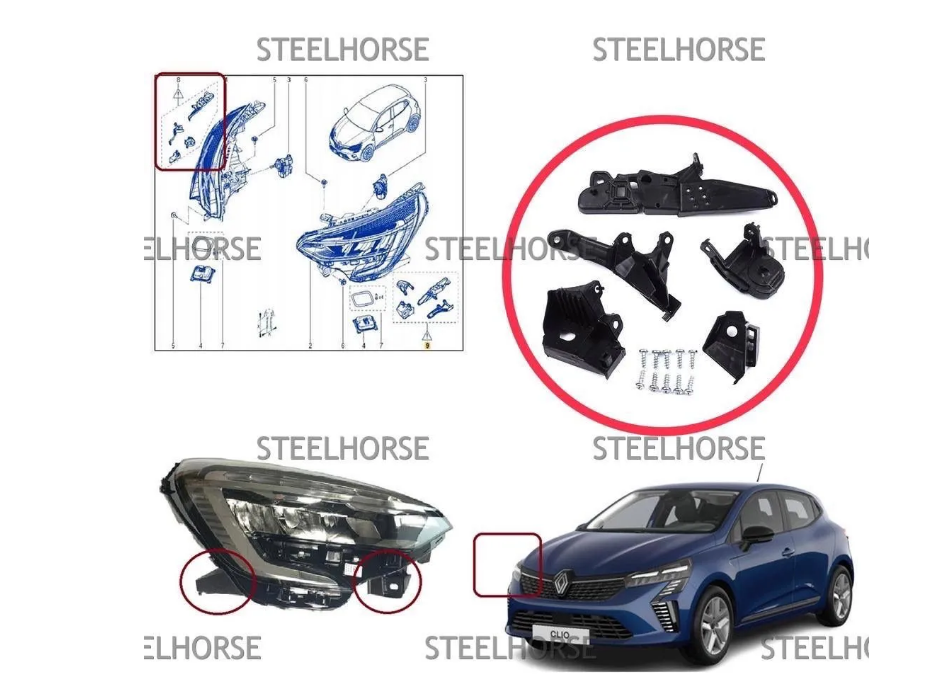 Renault CLIO V 2020 Кронштейн фары правой (к-кт) Renault Clio 5 после 2020- 260E69870R EH-406084