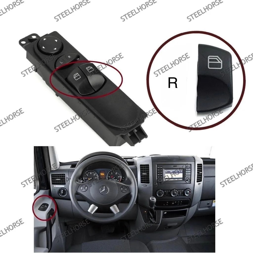 Volkswagen Crafter 2006-2016 Крышка кнопки блока стеклоподъемников (правая) Mercedes Sprinter 906; VW Crafter 2E0959877J; A9065451213; A9065451513; A9065450513 MH-9342